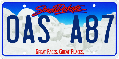 SD license plate 0ASA87