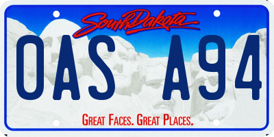 SD license plate 0ASA94