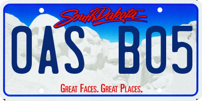 SD license plate 0ASB05