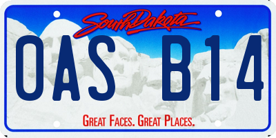 SD license plate 0ASB14