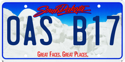 SD license plate 0ASB17