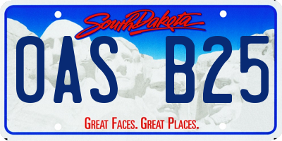 SD license plate 0ASB25