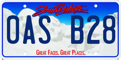 SD license plate 0ASB28