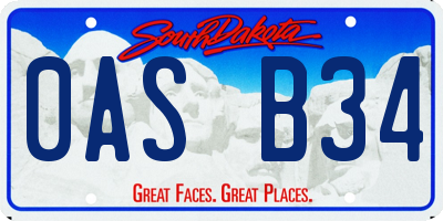 SD license plate 0ASB34