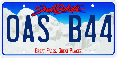 SD license plate 0ASB44