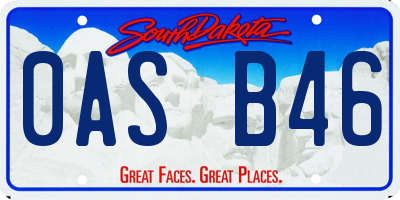 SD license plate 0ASB46
