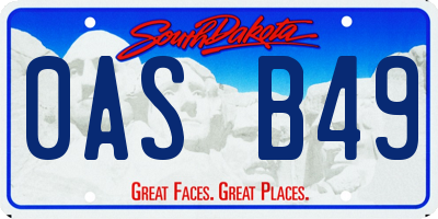 SD license plate 0ASB49