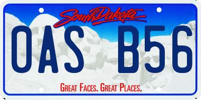 SD license plate 0ASB56