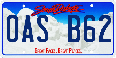 SD license plate 0ASB62