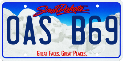 SD license plate 0ASB69