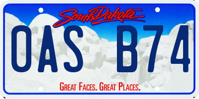 SD license plate 0ASB74