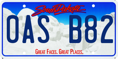SD license plate 0ASB82