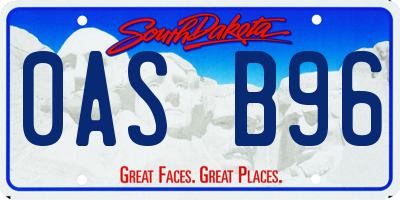 SD license plate 0ASB96
