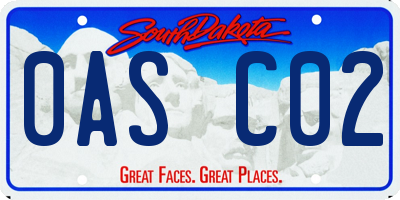 SD license plate 0ASC02