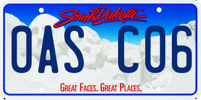 SD license plate 0ASC06
