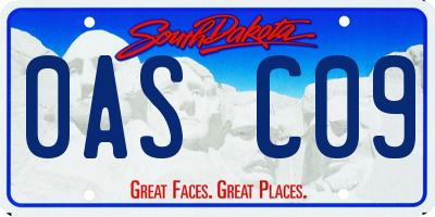 SD license plate 0ASC09