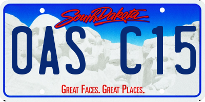 SD license plate 0ASC15