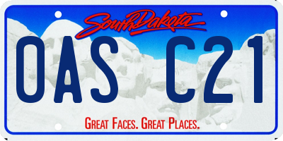 SD license plate 0ASC21