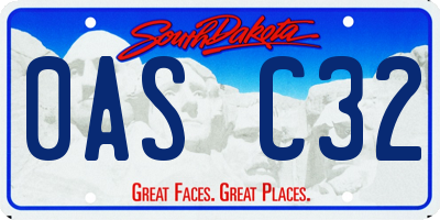 SD license plate 0ASC32