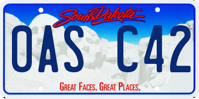 SD license plate 0ASC42