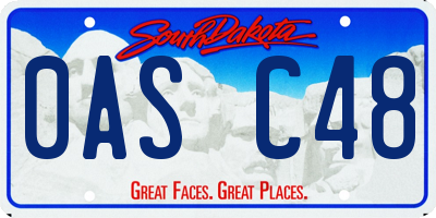 SD license plate 0ASC48