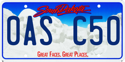 SD license plate 0ASC50