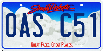 SD license plate 0ASC51