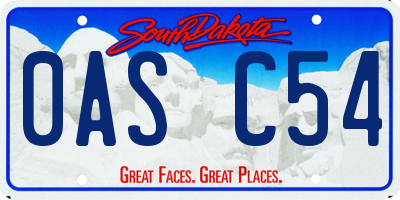 SD license plate 0ASC54