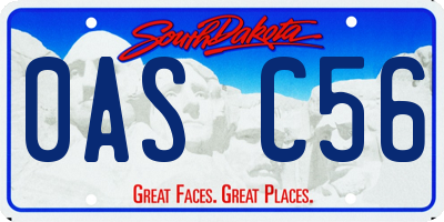 SD license plate 0ASC56