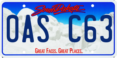 SD license plate 0ASC63