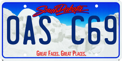 SD license plate 0ASC69