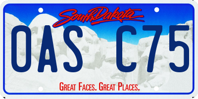 SD license plate 0ASC75