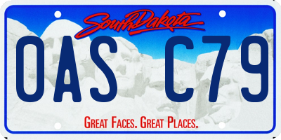 SD license plate 0ASC79
