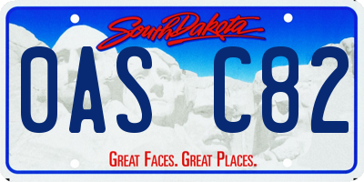 SD license plate 0ASC82