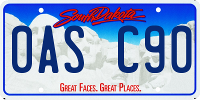 SD license plate 0ASC90