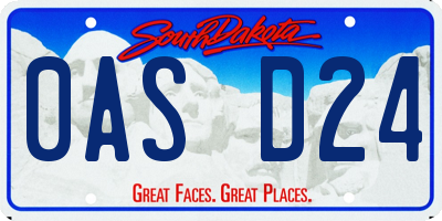 SD license plate 0ASD24