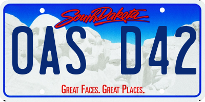 SD license plate 0ASD42