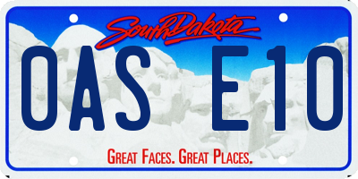 SD license plate 0ASE10