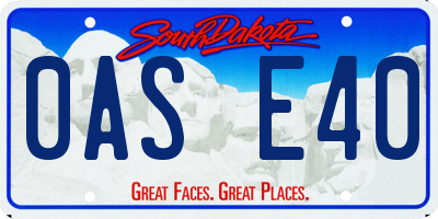 SD license plate 0ASE40