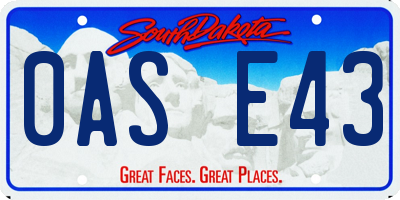 SD license plate 0ASE43