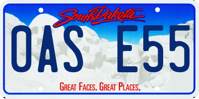 SD license plate 0ASE55