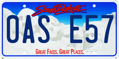 SD license plate 0ASE57