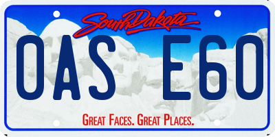 SD license plate 0ASE60