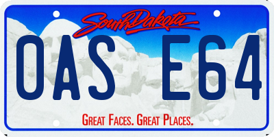 SD license plate 0ASE64