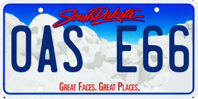 SD license plate 0ASE66