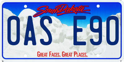 SD license plate 0ASE90