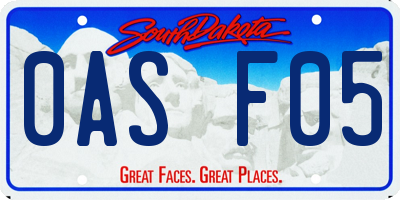 SD license plate 0ASF05