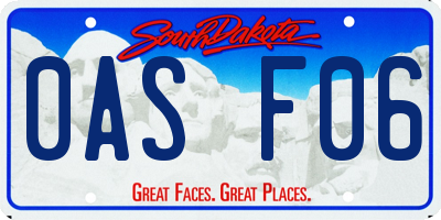 SD license plate 0ASF06