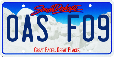 SD license plate 0ASF09