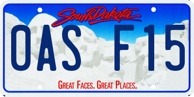 SD license plate 0ASF15